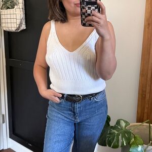 Zara ribbed cotton Knit Cropped Tank. Size M